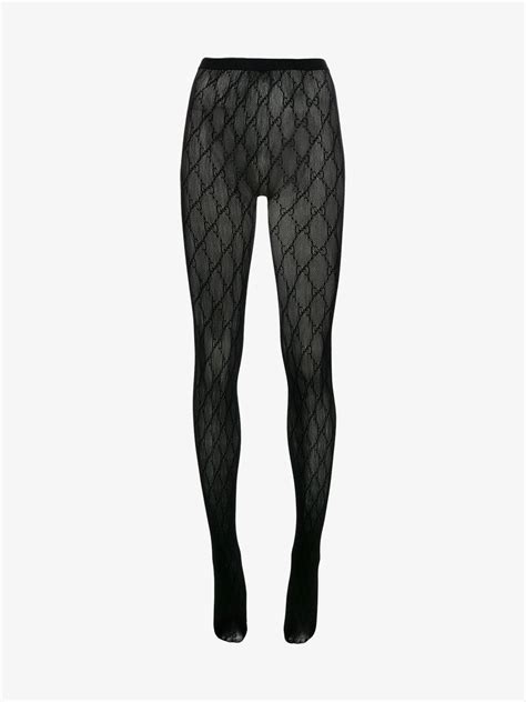 gucci gg logo tights black|gucci black distressed tights.